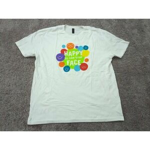 Gildan Making the Grade T Shirt Adult 2XL Smiley Faces Happy To See Your Face